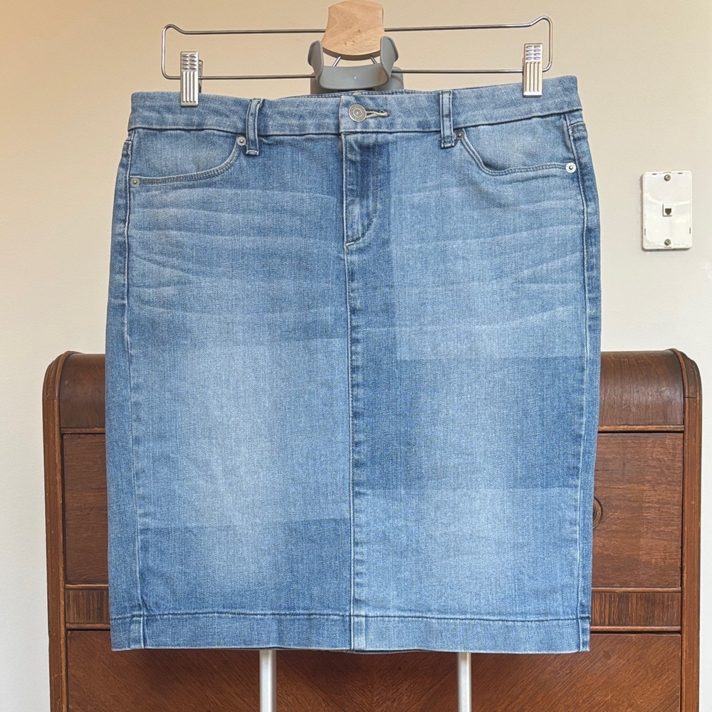 Uniqlo Blue Denim Pencil Skirt